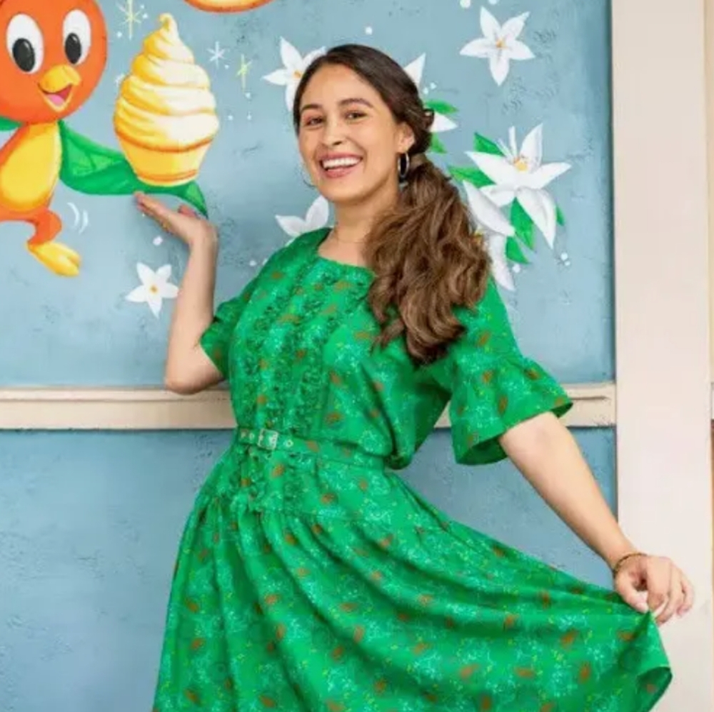 Disney Orange Bird Green Floral Women's Dress XXL